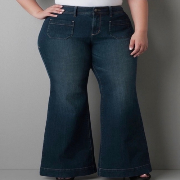 NWT Lane Bryant Denim Bell Bottom Jeans Size 18 - Picture 1 of 10
